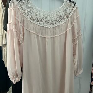 Forever 21 Ruffled Pink 3/4 Sleeve dress